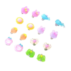 Lot de clips d'oreilles mignons pour filles en résine avec divers motifs de fruits