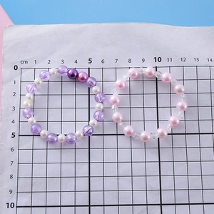 Ensemble de bracelets en perles de dessin animé avec fausses perles et résine pour filles