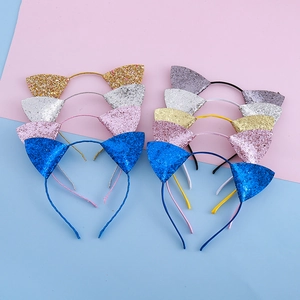 Serre-Tête Oreilles de Chat à Paillettes Fait Main pour Enfants Paillettes Brillantes Décoration de Fête Style Animal Accessoires de Coiffure