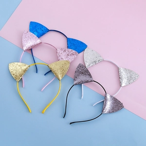 Serre-têtes oreilles de chat scintillants en plusieurs couleurs pour fêtes de filles