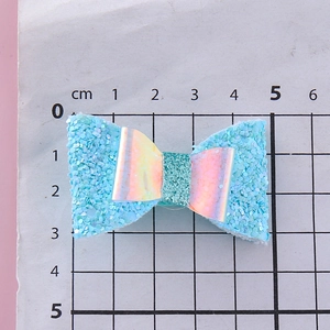 Barrette à cheveux nœud à paillettes bleues pour filles avec centre laser coloré