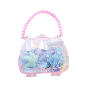 Coffret cadeau couronne rose avec barrettes princesse et nœuds à paillettes pour filles