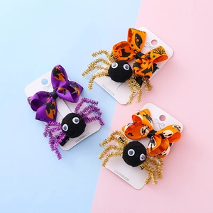 Barrettes à cheveux Halloween faites main avec araignées, nœuds et motifs thématiques