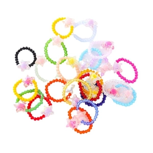Anelli di perline colorate per bambini con elastici e ciondoli a stella