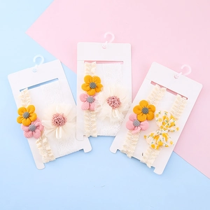 Dreiteiliges Set niedlicher Baby-Stirnbänder mit Kordblumen und Maschenschleifen
