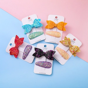 Barrettes À Cheveux Nœud À Paillettes Faites À La Main Pour Enfants Épingle À Cheveux Brillante Accessoires Cheveux