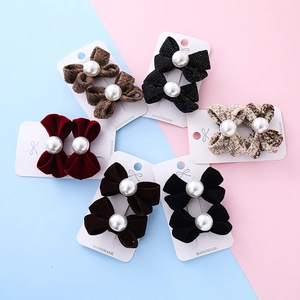 Fermagli per Capelli a Fiocco in Stile Coreano Fatti a Mano per Bambine Fermagli con Perle Artificiali Eleganti Accessori
