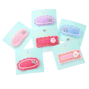 Set de barrettes à cheveux en crochet pour filles avec détails de couronne et lapin