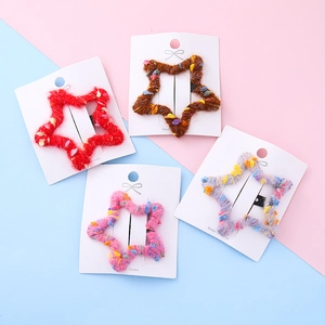 Épingle à Cheveux Étoile Enveloppée de Fil Fait à la Main pour Enfants Filles Barrette Étoile Accessoires Cheveux