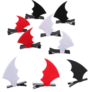 Pinces à Cheveux Amusantes en Ailes de Chauve-souris pour Enfants Accessoires de Déguisement d'Halloween Épingles en Tissu