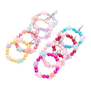 Colorful heart beaded lanyard with lobster clasp for backpacks and keychains