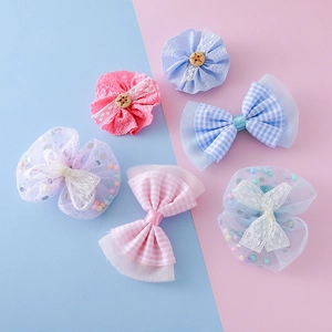 Lot de 3 barrettes à cheveux pour filles avec nœuds en tulle et fleurs en dentelle
