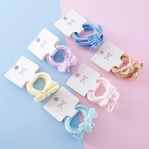 Colorful macaque bowknot hair ties set with high elasticity for kids hair accessories