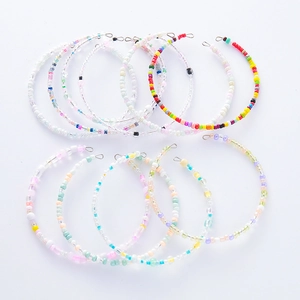 Handmade colorful seed bead bracelets set in various rainbow and macaron colors