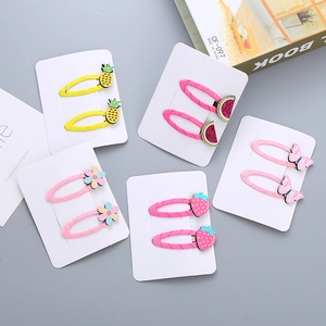 Carine Mollette per Capelli a Forma di Frutta Fiore Farfalla per Bambina Clip BB in Tessuto Cartone Animato Accessori per Capelli