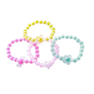 Set de pulseras de cuentas coloridas para niños con colgantes de flores y caramelos