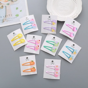 Enfants Filles Mignon Dessin Animé Crème Glacée Fruits Pinces à Cheveux BB Alliage Résine Épingles à Cheveux Colorées Pour Accessoires de Cheveux École Quotidienne