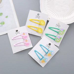 Lot de 8 barrettes à cheveux mignonnes en résine avec motifs glace pour filles