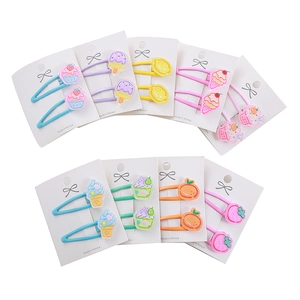 Lot de barrettes à cheveux mignonnes en forme de glace et fruits pour petites filles