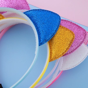 Serre-têtes oreilles de chat à paillettes colorées pour enfants, style de fête