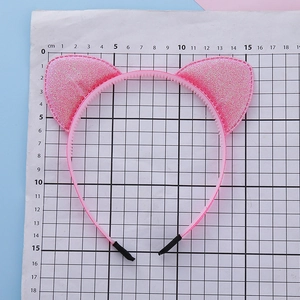 Serre-tête oreilles de chat à paillettes roses avec dents antidérapantes pour les fêtes