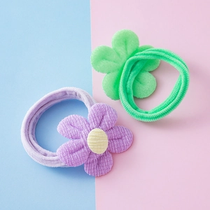 Lot de chouchous fleurs mignons pour filles avec motifs floraux violet et vert