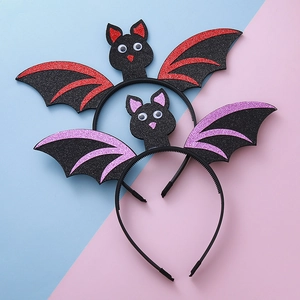 Halloween Bat Wing Headband Glitter Wings Googly Eyes Cartoon Party Hair Accessories For Kids Adults Costume Decoration