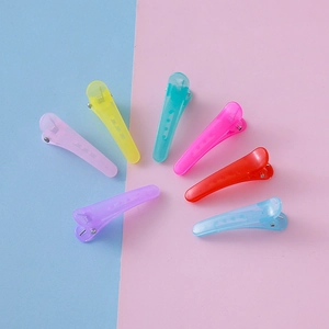 Pinces à Cheveux Bec de Canard Translucides Couleur Gelée Plastique Accessoires DIY Coiffure Style Doux Barrette sans Plis