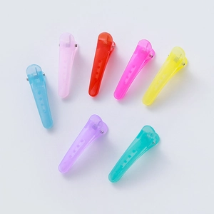 Lot de 7 pinces à cheveux translucides colorées pour enfants et coiffure DIY