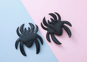 Détails de pinces à cheveux araignée noire brillante avec surpiqûres pour Halloween