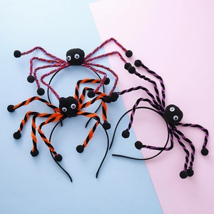 Halloween 3D Plush Spider Headband For Kids Costume Party Funny Spider Hair Hoop For Children Carnival Dress Up Accessory