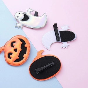 Lot de barrettes d'Halloween avec citrouille et fantôme irisé avec pinces croco