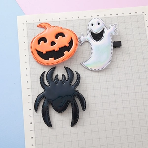 Barrettes à cheveux Halloween pour filles avec motifs citrouille fantôme et araignée noire