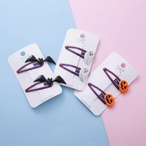 Lot de Barrettes à Cheveux Halloween pour Enfants Citrouille Chauve-Souris Fantôme Paillettes Violettes Accessoires Cheveux Filles