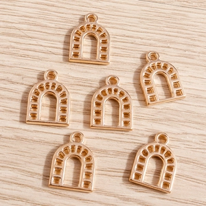 Zinc Alloy Horseshoe U-Shaped Pendants For Necklace Bracelet Earring DIY Jewelry Making Accessories Gold Plated Hollow Arch Charms