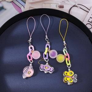 Colorful acrylic planet and butterfly keychain charms set for bags and phones