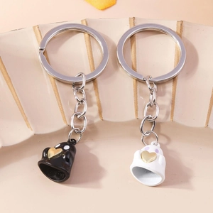 Simpatico Portachiavi Fantasma Con Cuore d'Oro Lega di Zinco Cartone Animato Anello Chiave Ciondolo Borsa per Regalo di Halloween