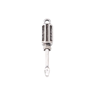 Retro silver screwdriver charms in vintage alloy for necklace and bracelet jewelry making