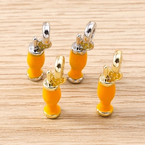 Creative Lemon Drink Cup Alloy Enamel Pendants For DIY Necklace Bracelet Keychain Making Summer Beverage Jewelry Findings