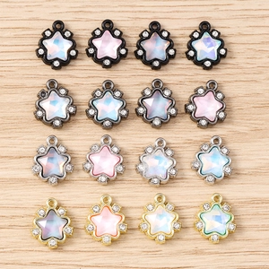 Pentagram Star Shape Alloy Rhinestone Pendants For DIY Jewelry Making Necklace Bracelet Keychain Accessories Chic Star Charms