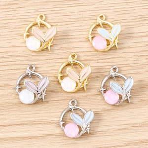 DIY Mermaid Tail Alloy Rhinestone Charms Star Round Hoop Pendants For Necklace Bracelet Keychain Jewelry Making Accessories