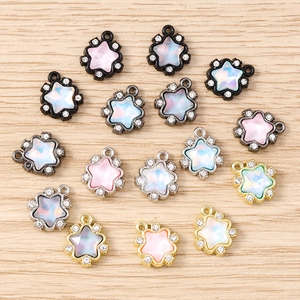 Star-shaped rhinestone pendants in various colors for DIY necklace and jewelry making