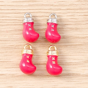 Pack of creative rose red boxing glove charms for jewelry making in gold and silver finish