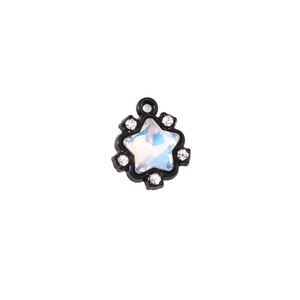 Star shaped pendant with sparkling rhinestones and iridescent resin for jewelry making
