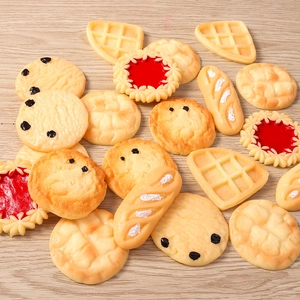 Macrodetail van miniatuurharskoekjes en wafels met realistische baktexturen