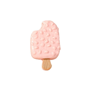 Colgante de helado de resina rosa con nueces y marca de mordisco para DIY