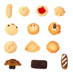 Set van 13 realistische miniatuur voedselbedeltjes van hars voor DIY-sieraden en knutselen