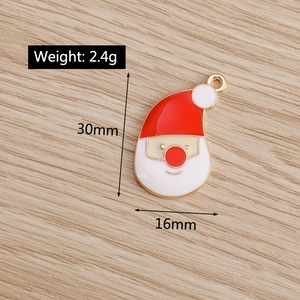 Detailed view of Santa Claus pendant with size 30mm and weight 2.4g for jewelry making