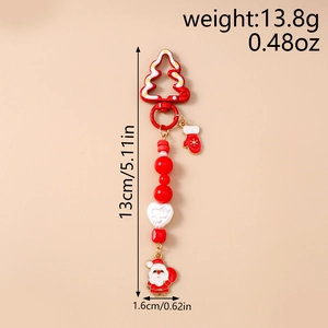 Detailed view of Santa Claus keychain with dimensions and weight for Christmas gift