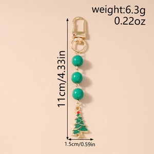 Christmas tree keychain specifications showing 11cm length and 6.3g weight in detail